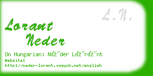 lorant neder business card